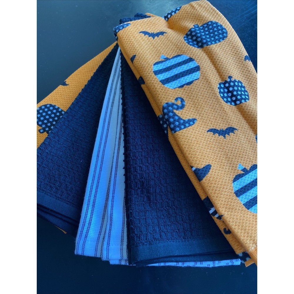 Nwot Cynthia Rowley Curious Collection 5 Halloween Kitchen Hand Dish Towels